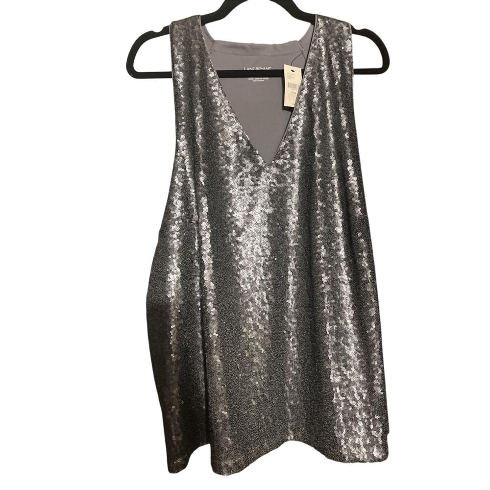 NWT Silver sequin sleeveless Blouse Tank Top Sparkle workwear holiday party